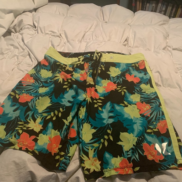 mens neon yellow swim shorts